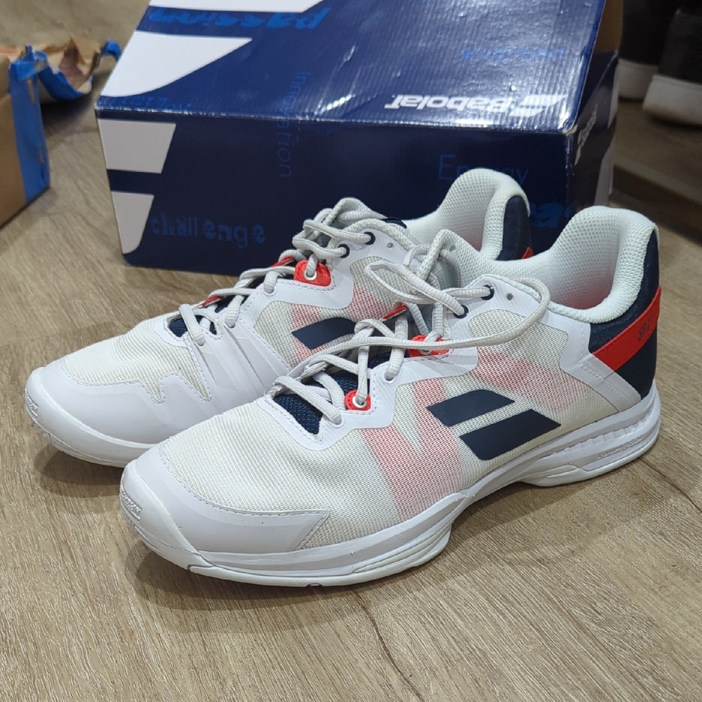Babolat SFX3 White and Red Men's Tennis Shoes.